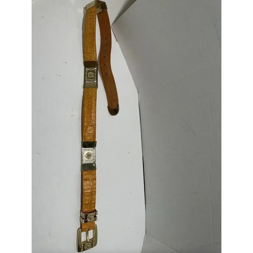 Los Altos Boots‎ Western Belt Men Crocodile Leather 34 Signed By Roberto Tapia